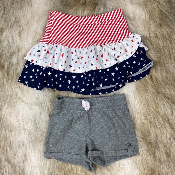 4T Girl Lot, Mickey & Minnie Top, Gap Tank, Shorts, & Stars & Stripes Skirt - Picture 7 of 10